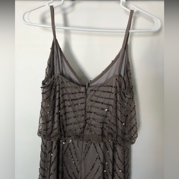 Gray beaded floor-length dress, Caché, size 6 women’s - Picture 3 of 6